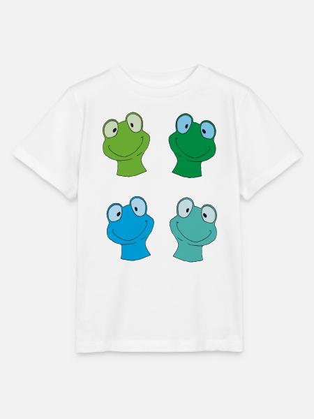Kunterbunte Froschgesichter - Stanley/Stella Kinder T-Shirt MINI CREATOR - Weiß