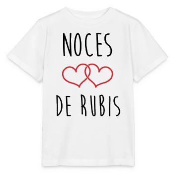 Noce de Rubis 35 ans de mariage - T-shirt bio MINI CREATOR Stanley/Stella Enfant - blanc - Devant - Maike (125cm)