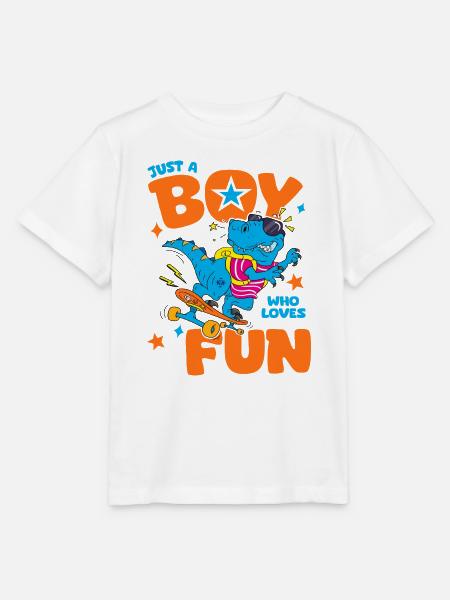 Einfach ein Junge, der Spaß liebt, lustiges Hemd-Kind - Stanley/Stella Kinder T-Shirt MINI CREATOR - Weiß