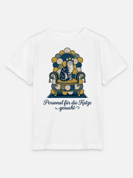 Katze Thron Personal Spruch - Stanley/Stella Kinder T-Shirt MINI CREATOR  - Weiß
