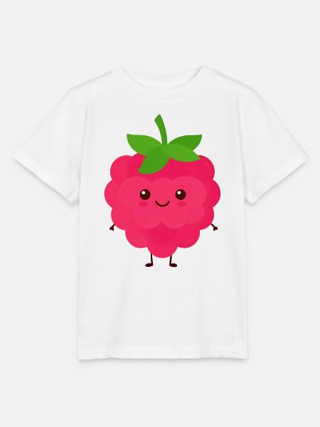 Fröhliche Himbeere Cartoon - Stanley/Stella Kinder T-Shirt MINI CREATOR - Weiß