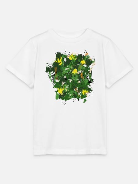 Abstraktes Natur-Blattwerk Grunge Design - Stanley/Stella Kinder T-Shirt MINI CREATOR - Weiß