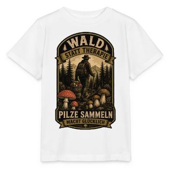 Wald Statt Therapie Pilze Shirt - Stanley/Stella Kinder T-Shirt MINI CREATOR  - Weiß - Vorne - Maike (125cm)