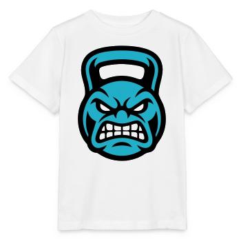 Kettlebell Face Logo - T-shirt bio MINI CREATOR Stanley/Stella Enfant - blanc - Devant - Maike (125cm)