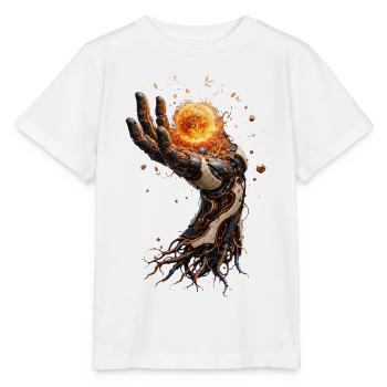 Main biomécanique solaire - T-shirt bio MINI CREATOR Stanley/Stella Enfant - blanc - Devant - Maike (125cm)