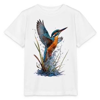 Martin-pêcheur éclatant sur cascade - T-shirt bio MINI CREATOR Stanley/Stella Enfant - blanc - Devant - Maike (125cm)
