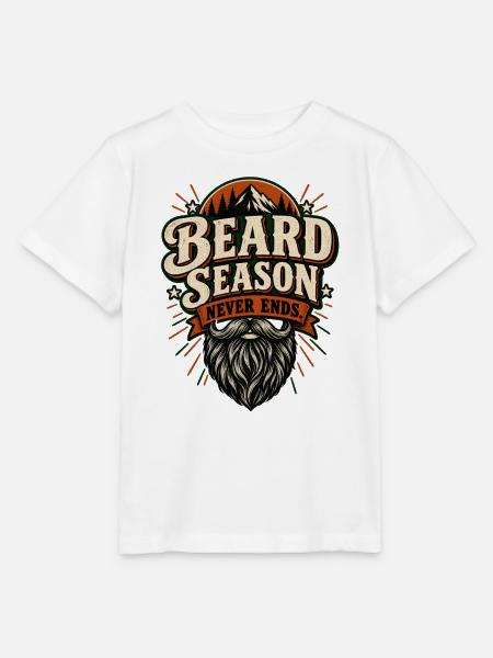 Beard Season Never Ends - Stanley/Stella Kinder T-Shirt MINI CREATOR  - Weiß