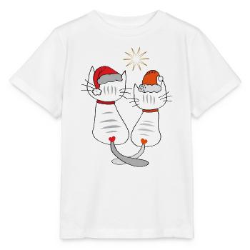 Weihnachtskatzen  - Stanley/Stella Kinder T-Shirt MINI CREATOR  - Weiß - Vorne - Maike (125cm)