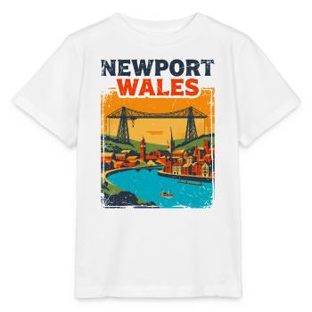 Retro Newport Wales City Skyline Sept - Stanley/Stella Kinder T-Shirt MINI CREATOR  - Weiß - Vorne - Maike (125cm)