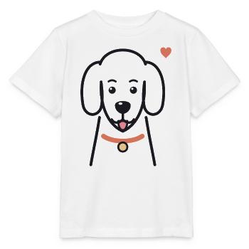 Süßer Hund mit rotem Halsband und Herz - Stanley/Stella Kinder T-Shirt MINI CREATOR  - Weiß - Vorne - Maike (125cm)