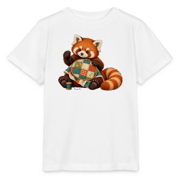 Roter Panda quiltet von Hand - Stanley/Stella Kinder T-Shirt MINI CREATOR  - Weiß - Vorne - Maike (125cm)