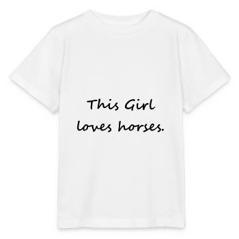 This Girl loves Horses - T-shirt bio MINI CREATOR Stanley/Stella Enfant - blanc - Devant - Maike (125cm)
