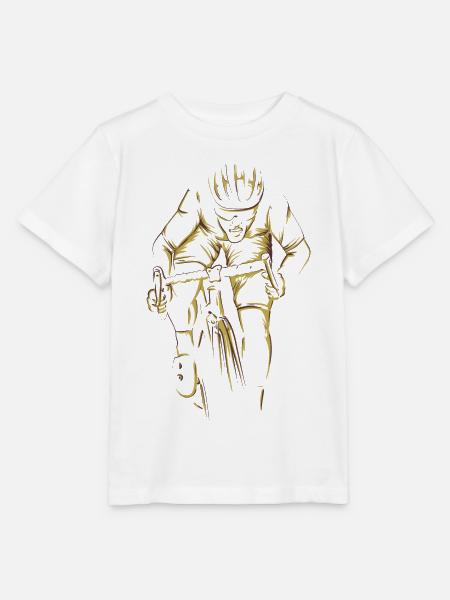 Rennradfahren in Aktion Vollbild - Stanley/Stella Kinder T-Shirt MINI CREATOR  - Weiß