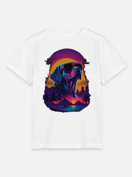 Labrador trägt Sonnenbrille - Stanley/Stella Kinder T-Shirt MINI CREATOR - Weiß