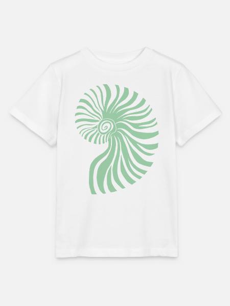 Pastellgrüner Ammonit - Stanley/Stella Kinder T-Shirt MINI CREATOR - Weiß