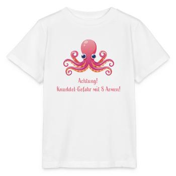 Oktopus - Stanley/Stella Kinder T-Shirt MINI CREATOR  - Weiß - Vorne - Maike (125cm)