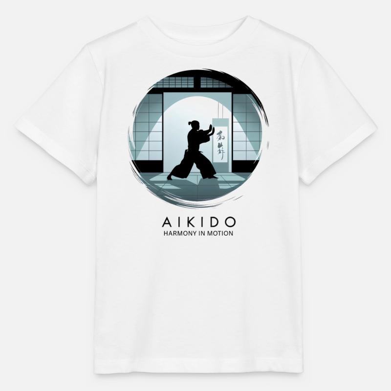 Aïkido - Harmonie dans le mouvement et force dans l’équilibre - T-shirt bio MINI CREATOR Stanley/Stella Enfant - blanc