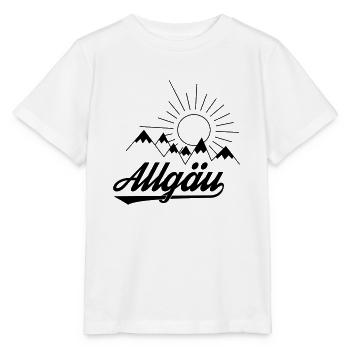 Allgäu Schriftzug mit Bergen und Sonne - Geschenk - Stanley/Stella Kinder T-Shirt MINI CREATOR  - Weiß - Vorne - Maike (125cm)