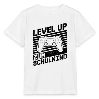 Level up zum Schulkind - Einschulung Schule Gamer - Stanley/Stella Kinder T-Shirt MINI CREATOR  - Weiß - Vorne - Maike (125cm)