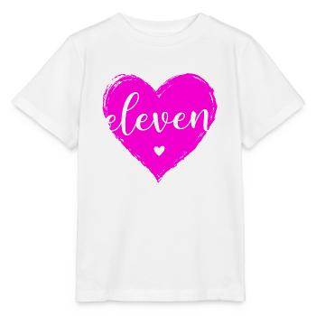 Elfter Geburtstag 11 Mädchen Eleven Herz Elf Jahre - Stanley/Stella Kinder T-Shirt MINI CREATOR  - Weiß - Vorne - Maike (125cm)