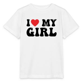I love my Girl - Stanley/Stella MINI CREATOR Kids’ T-Shirt - white - Front - Maike (125cm)