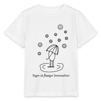 Regen ist flüssiger Sonnenschein - Stanley/Stella Kinder T-Shirt MINI CREATOR  - Weiß - Vorne - Maike (125cm)