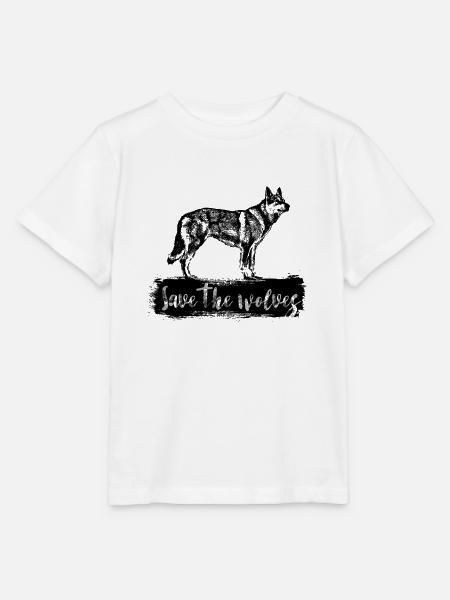 Save the wolves - Stanley/Stella Kinder T-Shirt MINI CREATOR - Weiß