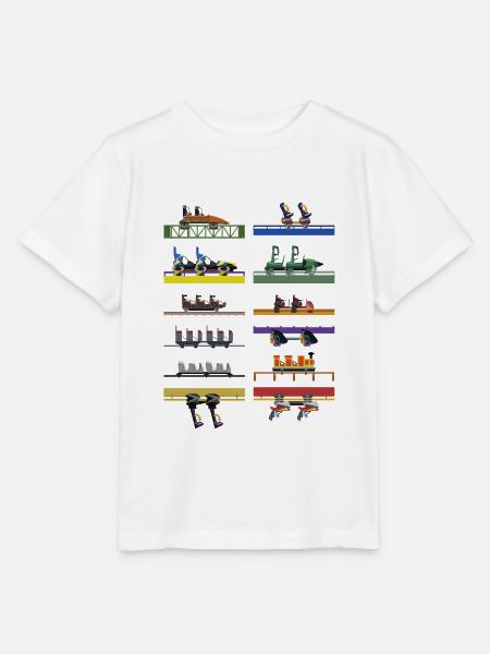 Sechs Flaggen Great Adventure Coaster Car - Stanley/Stella Kinder T-Shirt MINI CREATOR - Weiß