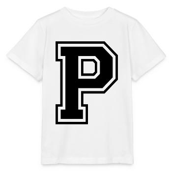 Lettre P Équipe Foot baseball basket université - T-shirt bio MINI CREATOR Stanley/Stella Enfant - blanc - Devant - Maike (125cm)
