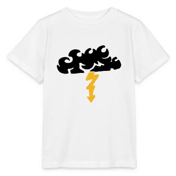 Lightning from a cloud / thunderstorm & lightning - Stanley/Stella MINI CREATOR Kids’ T-Shirt - white - Front - Maike (125cm)