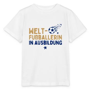 Fußball Coole Mädchen spielen Fußball Fußballerin - Stanley/Stella Kinder T-Shirt MINI CREATOR  - Weiß - Vorne - Maike (125cm)