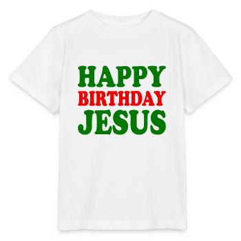 Happy birthday jesus - T-shirt bio MINI CREATOR Stanley/Stella Enfant - blanc - Devant - Maike (125cm)