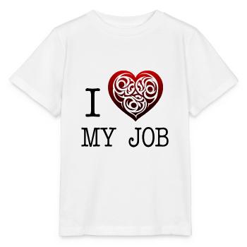i love my job - T-shirt bio MINI CREATOR Stanley/Stella Enfant - blanc - Devant - Maike (125cm)
