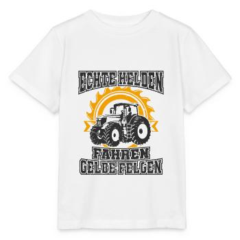 Landwirt Traktor Gelbe Felgen - Stanley/Stella Kinder T-Shirt MINI CREATOR  - Weiß - Vorne - Maike (125cm)