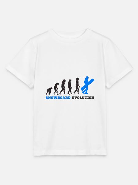 Snowboard Snowboarder Evolution - Stanley/Stella Kinder T-Shirt MINI CREATOR - Weiß