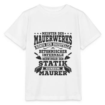 Maurer - Stanley/Stella Kinder T-Shirt MINI CREATOR  - Weiß - Vorne - Maike (125cm)