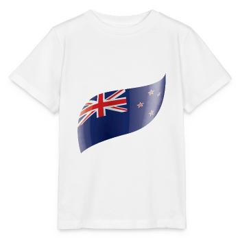 New Zealand flag waved - Stanley/Stella MINI CREATOR Kids’ T-Shirt - white - Front - Maike (125cm)