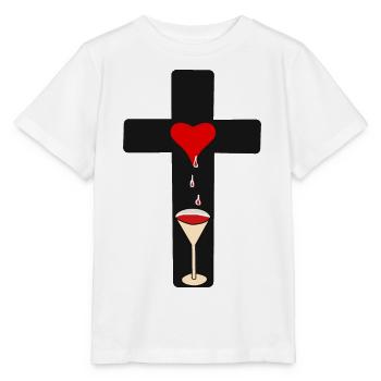 Kreuz Christi Blut Horror Halloween Grufti Okkult - Stanley/Stella Kinder T-Shirt MINI CREATOR  - Weiß - Vorne - Maike (125cm)