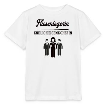 Fliesenlegerin Chefin Selbstständigkeit Firma Chef - Stanley/Stella Kinder T-Shirt MINI CREATOR  - Weiß - Vorne - Maike (125cm)