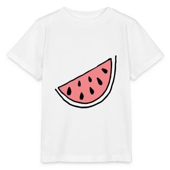 Frucht Melonen Schwarz Obst Geschenk Geschenkidee - Stanley/Stella Kinder T-Shirt MINI CREATOR  - Weiß - Vorne - Maike (125cm)