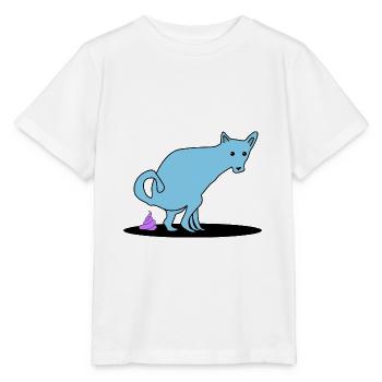 Pooping dog Kackhaufen - Stanley/Stella MINI CREATOR Kids’ T-Shirt - white - Front - Maike (125cm)