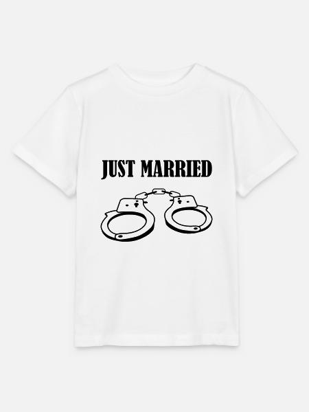 handschelle just married - Stanley/Stella Kinder T-Shirt MINI CREATOR  - Weiß
