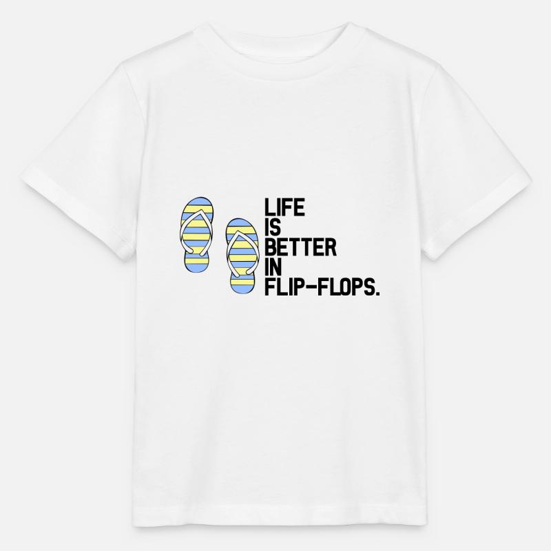 Life is better in Flip Flops - Stanley/Stella Kinder T-Shirt MINI CREATOR  - Weiß