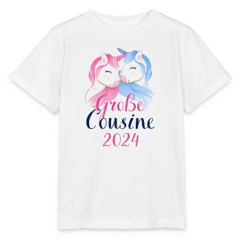 Ich werde große Cousine 2024 Einhorn Loading Süß - Stanley/Stella Kinder T-Shirt MINI CREATOR  - Weiß - Vorne - Maike (125cm)