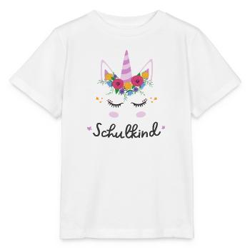 Schulkind 2024 Einhorn Schule 1 Klasse Einschulung - Stanley/Stella Kinder T-Shirt MINI CREATOR  - Weiß - Vorne - Maike (125cm)
