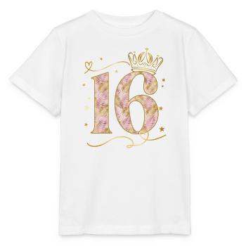Geburtstag 16 Mädchen Birthday Girl Krone Sechzehn - Stanley/Stella Kinder T-Shirt MINI CREATOR  - Weiß - Vorne - Maike (125cm)