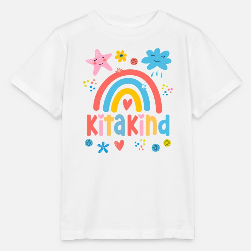 Kitakind 2025 Kindergartenkind 2025 Regenbogen Mäd - Stanley/Stella Kinder T-Shirt MINI CREATOR  - Weiß