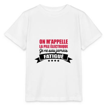 pile électrique jamais fatigué - T-shirt bio MINI CREATOR Stanley/Stella Enfant - blanc - Devant - Maike (125cm)