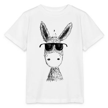 Cool donkey with sunglasses I Muli I gift - Stanley/Stella MINI CREATOR Kids’ T-Shirt - white - Front - Maike (125cm)