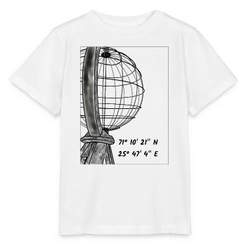 Die Weltkugel am Nordkap - Stanley/Stella Kinder T-Shirt MINI CREATOR  - Weiß - Vorne - Maike (125cm)